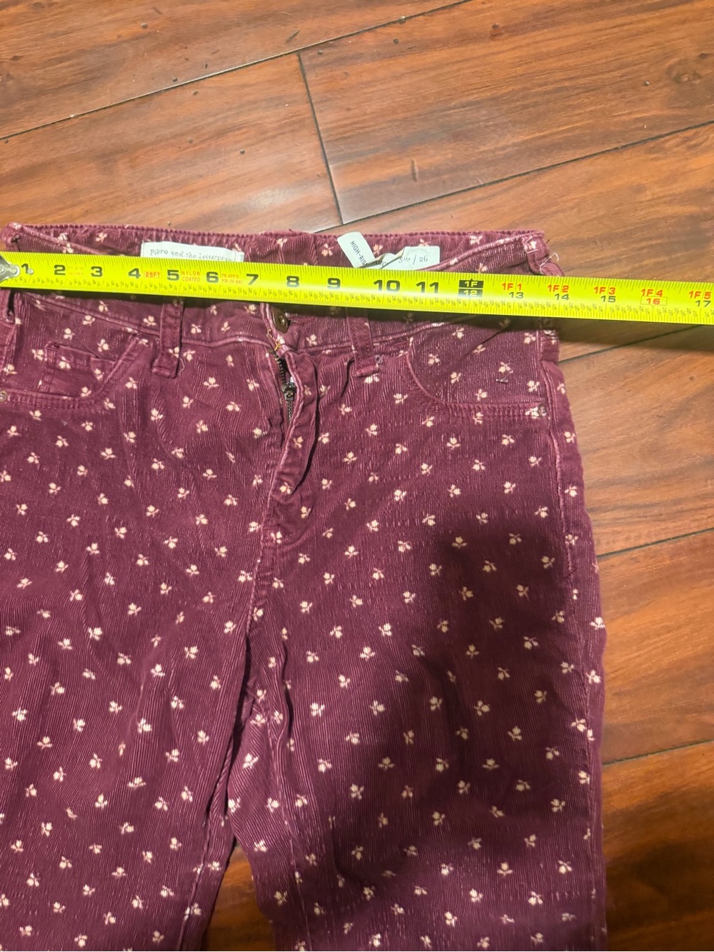 Anthropologie Maroon Wide-Leg Corduroy Jeans with Light Motif - Picture 3 of 11